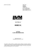 Предварительный просмотр 1 страницы BVM BVME310 User Manual