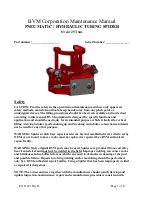 Предварительный просмотр 1 страницы BVM TUBING SPIDER 125 Tons Maintenance Manual