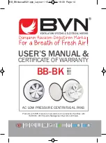 Предварительный просмотр 1 страницы BVN BB 160 User Manual & Certificate Of Warranty