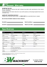 Preview for 28 page of BW Machinery BWMLS30 Operation Manual