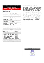 Предварительный просмотр 2 страницы BWI Eagle AIR-EAGLE SR PLUS 36-1400-4B-120VAC Product Information Bulletin