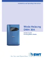 Предварительный просмотр 1 страницы BWT DWH 30A Installation And Operating Instructions Manual