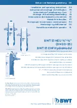 BWT E1 EHF HydroModul Installation And Operating Instructions Manual preview