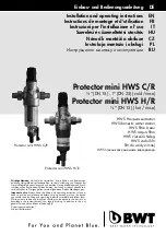 BWT Protector mini HWS C/R 1 Installation And Operating Instructions Manual предпросмотр