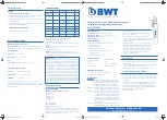 Preview for 4 page of BWT TFPKIT Installation And Operating Instructions