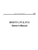 Предварительный просмотр 1 страницы BYD F7-1 Owner'S Manual