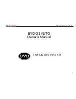 BYD G3 AUTO Owner'S Manual предпросмотр