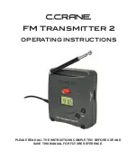 C. Crane FM Transmitter 2 Operating Instructions Manual preview