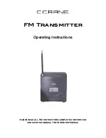 C. Crane Satellite Radio Operating Instructions Manual preview