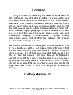 Preview for 2 page of C-Dory Marine TomCat 255 Pilothouse Owner'S Manual