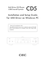 C.E.C. CD5 Installation And Setup Manual preview