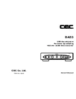 C.E.C. DA53 Owner'S Manual preview