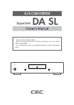 C.E.C. SuperLink DA SL Owner'S Manual предпросмотр