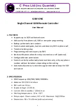 Preview for 1 page of C Prox GSM-ONE User Manual