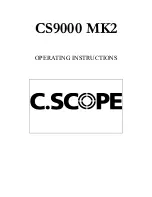 Preview for 1 page of C-SCOPE CS9000 MK2 Operating Instructions Manual