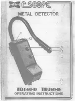 Preview for 1 page of C-SCOPE TR650-D Operating Instructions Manual