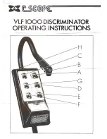 C-SCOPE VLF 1000 Operating Instructions Manual предпросмотр