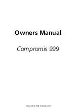 Предварительный просмотр 1 страницы C-Yacht Compromis 999 Owner'S Manual