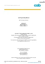 Предварительный просмотр 2 страницы CAB A Series Programming Manual