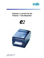 Предварительный просмотр 1 страницы CAB E2 Operator'S Manual