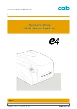 CAB e4 Operator'S Manual preview