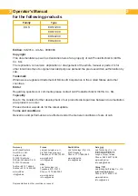 Preview for 2 page of CAB EOS Operator'S Manual