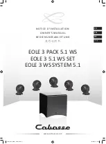 Preview for 1 page of CABASSE EOLE 3 5.1 WS SET Owner'S Manual