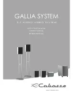 Предварительный просмотр 1 страницы CABASSE GALLIA Owner'S Manual