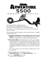 Preview for 1 page of Cabela's Adventure 5500 Owner'S Manual