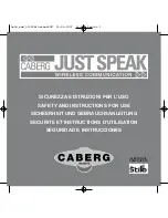 Caberg just speak Safety And Instructions For Use предпросмотр