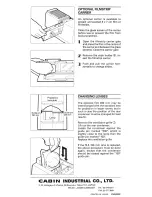 Preview for 8 page of Cabin PROCABIN 67-Z Instruction Manual