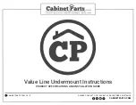 Cabinet Parts Value Line Undermount Product Specifications And Installation Manual preview