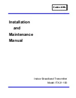 Preview for 1 page of Cable AML ITX21-100 Installation And Maintenance Manual