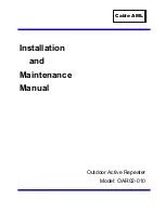 Cable AML OAR02-010 Installation And Maintenance Manual preview