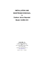 Preview for 3 page of Cable AML OAR02-010 Installation And Maintenance Manual