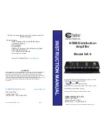 Cable Electronics CE Labs HDMI Distribution Amplifier HA 8 Instruction Manual предпросмотр