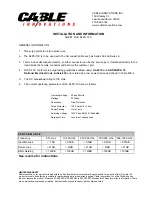 Cable Innovations DLPS-15C Installation And Information Sheet preview