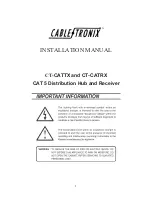 Предварительный просмотр 1 страницы Cable-Tronix CT-CATTX Installation Manual