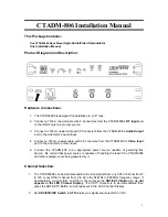 Cable-Tronix CTADM-806 Installation Manual preview