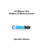 Cables to Go 10/100Base-TX Operation Manual preview