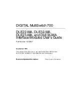 Preview for 3 page of Cabletron Systems DIGITAL MultiSwitch 700 DLE22-MA User Manual