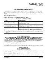 Cabletron Systems FE-100 Reference Sheet preview