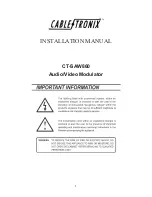 Предварительный просмотр 1 страницы CableTronix CT-SAW860 Installation Manual