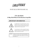 CableTronix CTA-30-870AR Installation Manual preview