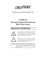 Preview for 1 page of CableTronix CTARM-2SV Installation Manual