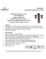 Предварительный просмотр 2 страницы Cablexpert DSW-HDMI-34 User Manual