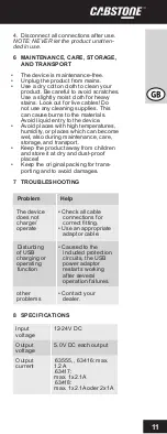 Предварительный просмотр 11 страницы cabstone 63555 User Manual