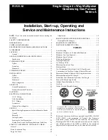 CAC / BDP PG92SAS Installation, Start-Up, Operating And Service And Maintenance Instructions preview