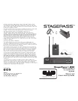 CAD Audio StagePass IEM Manual And Quick Start-Up Manual preview