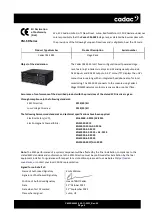 Preview for 9 page of Cadac C Series Hardware Overview